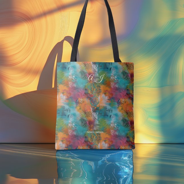Contemporary Abstract Art Tote with Vibrant Color  Bag (Creator Uploaded)