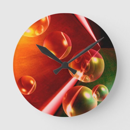 Contemporary Abstract Artwork by Serdar Hizli Round Clock