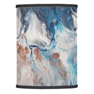 Contemporary Abstract Blue Bronze Gray Cream Lamp Shade