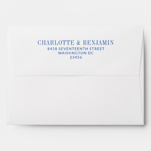 Contemporary Abstract Blue Paint Swirl Wedding  Envelope