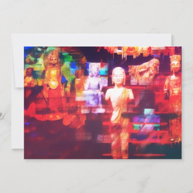Contemporary Abstract Buddha Meditation Art Holiday Card (Front)