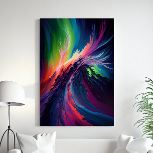 Contemporary Abstract Colorful Rainbow Painting Canvas Print