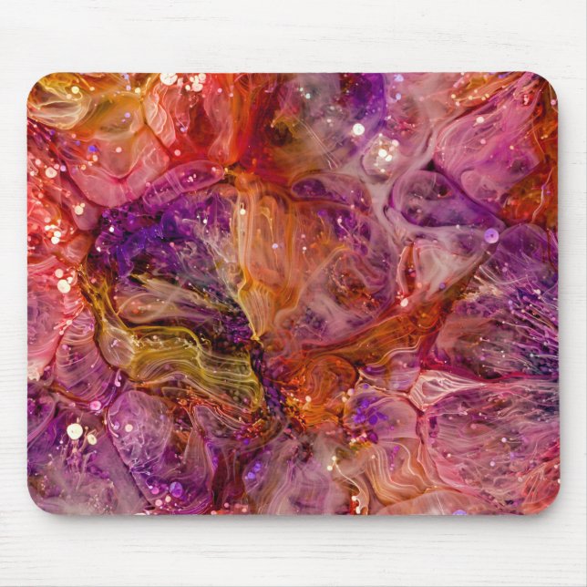 Contemporary Abstract epoxy Art, Resin Art, Resin Mouse Pad (Front)