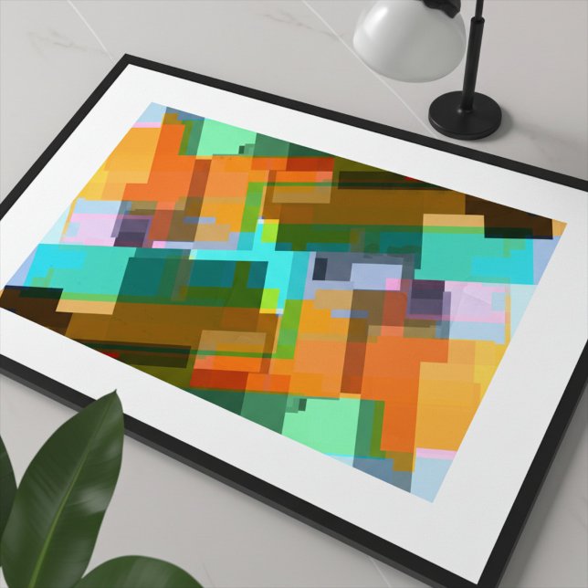 Contemporary Abstract Geometric Framed Wall Art (Creator Uploaded)