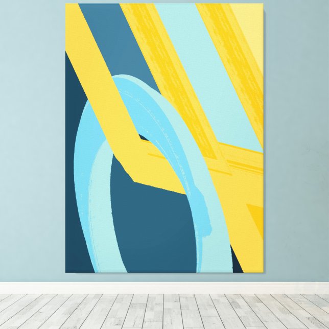 Contemporary Abstract Geometric Harmony Canvas Print (Insitu(Wood Floor))