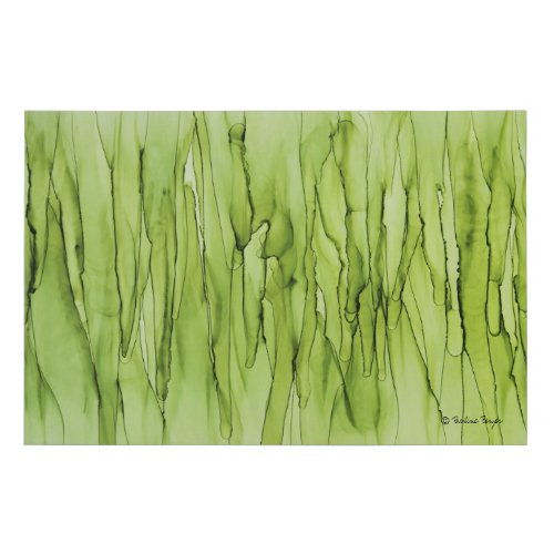 Contemporary Abstract Green Pattern Faux Canvas Print