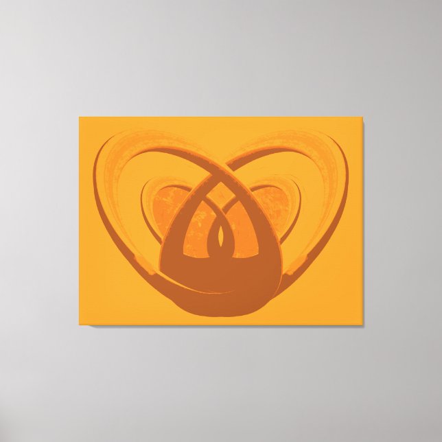 Contemporary Abstract Heart Within Heart  Canvas Print (Front)