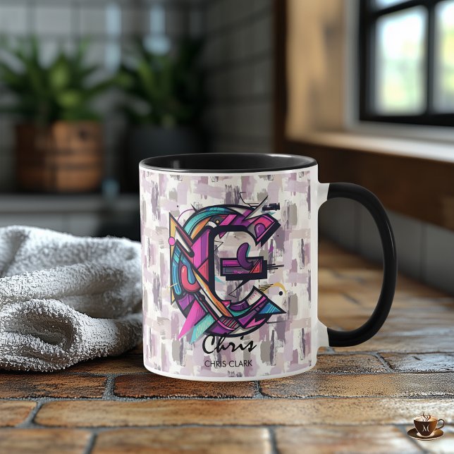 Contemporary abstract letter C graphic art Mug (Creator Uploaded)