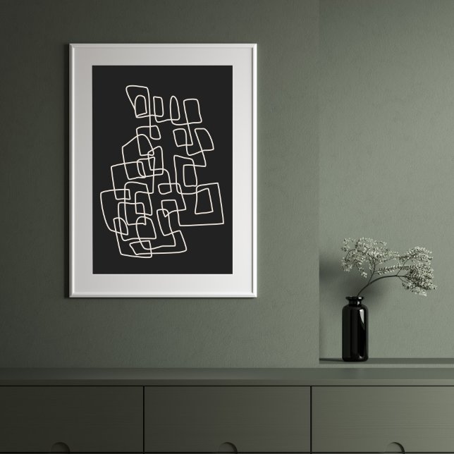 Contemporary Abstract Line Art Modern Black Wall  Poster (Creator Uploaded)