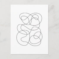 Contemporary Abstract Line Drawing Black and White