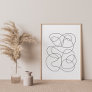 Contemporary Abstract Line Drawing Black and White Poster