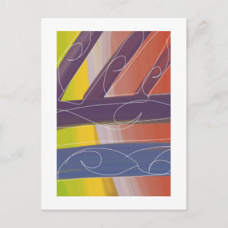 Contemporary abstract Maori art by RRW 2025 Postcard