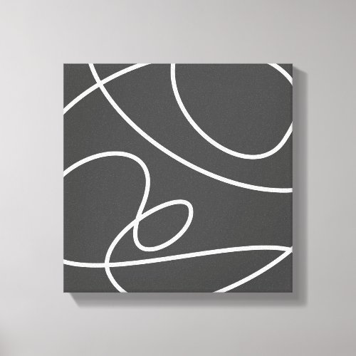 Contemporary Abstract Modern Art Chic Black White Canvas Print