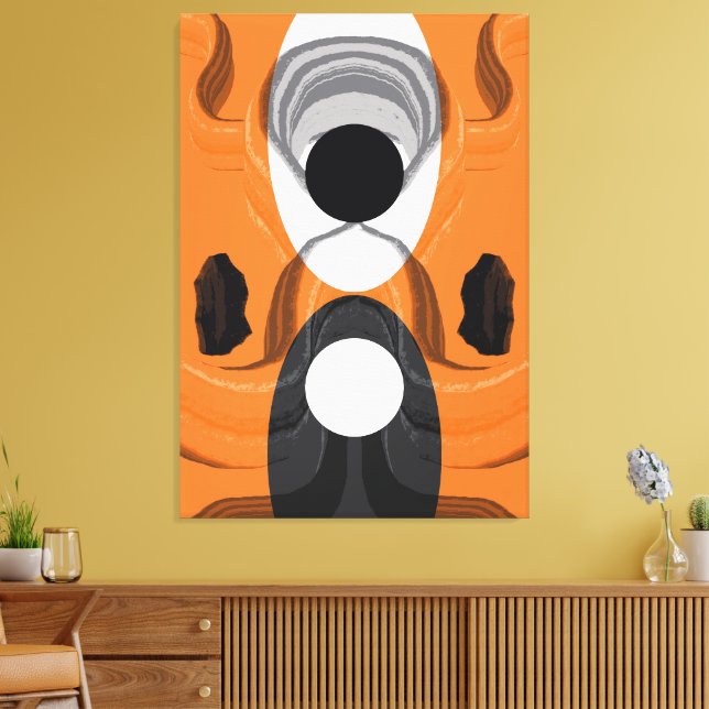 Contemporary Abstract Opposites in Harmony Canvas Print (Insitu(LivingRoom))