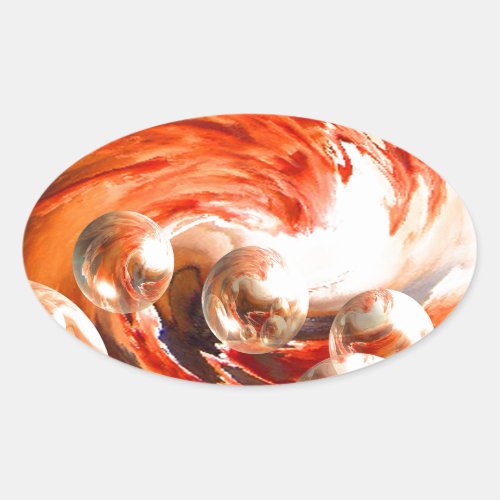 Contemporary Abstract Oval Sticker