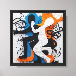 Contemporary Abstract People Silhouette Canvas Print