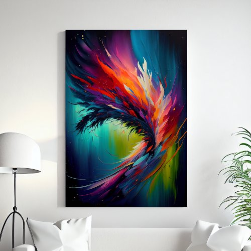 Contemporary Abstract Rainbow Painting Canvas Print
