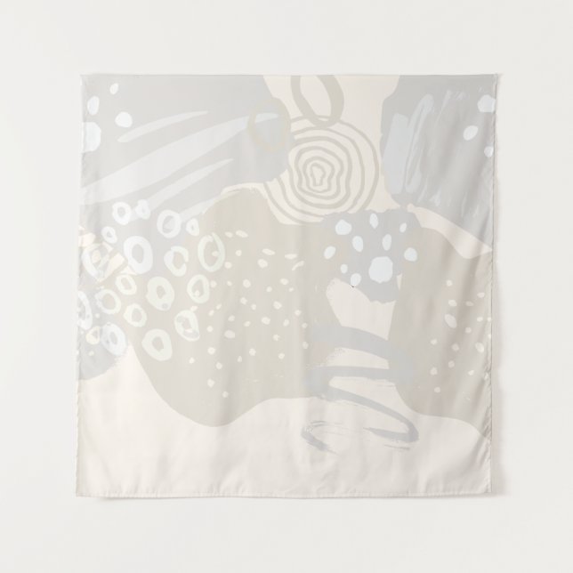 Contemporary Abstract Shapes Lines Circles Pastel Tapestry (Front)