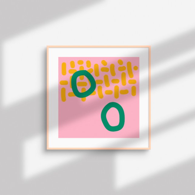 Contemporary Abstract Shapes – pink yellow green Poster (Creator Uploaded)