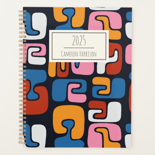 Contemporary Abstract Shapes Retro Personalized Planner