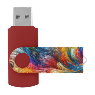 Contemporary Abstract Swirl Spectrum Flash Drive