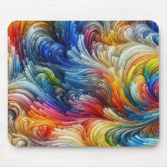 Contemporary Abstract Swirl Spectrum Mouse Pad (Front)
