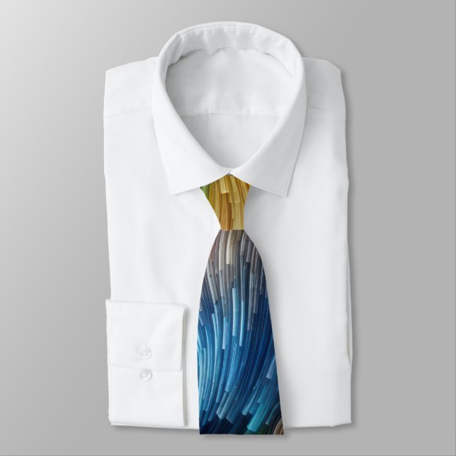 Contemporary Abstract Swirl Spectrum Neck Tie (Tied)