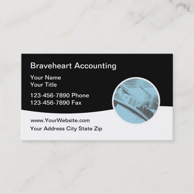 Contemporary Accountant Service Business Card (Front)