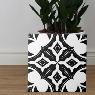 Contemporary Aesthetic Black and White Pattern Ceramic Tile
