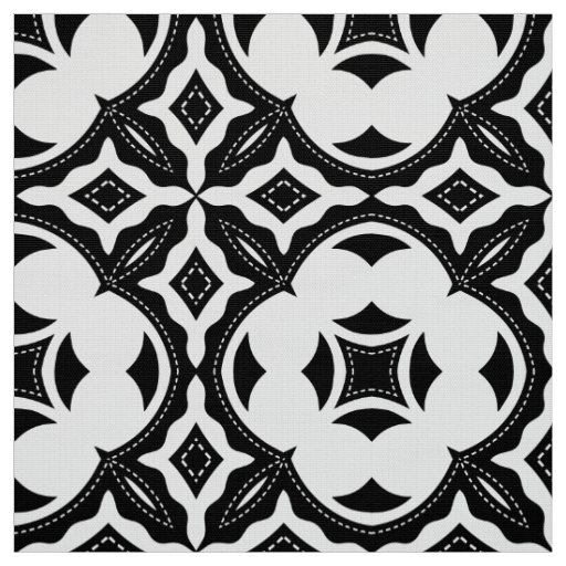 Contemporary Aesthetic Black and White Pattern Fabric