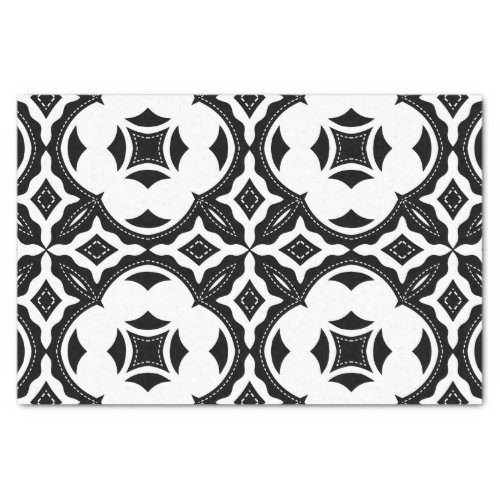 Contemporary Aesthetic Black and White Pattern Tissue Paper