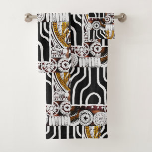 Contemporary African Design Print Bath Towel Set