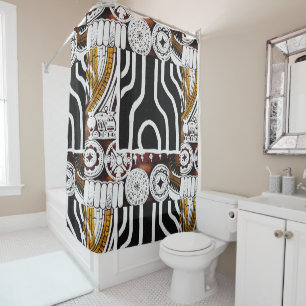 Contemporary African Design Print Shower Curtain