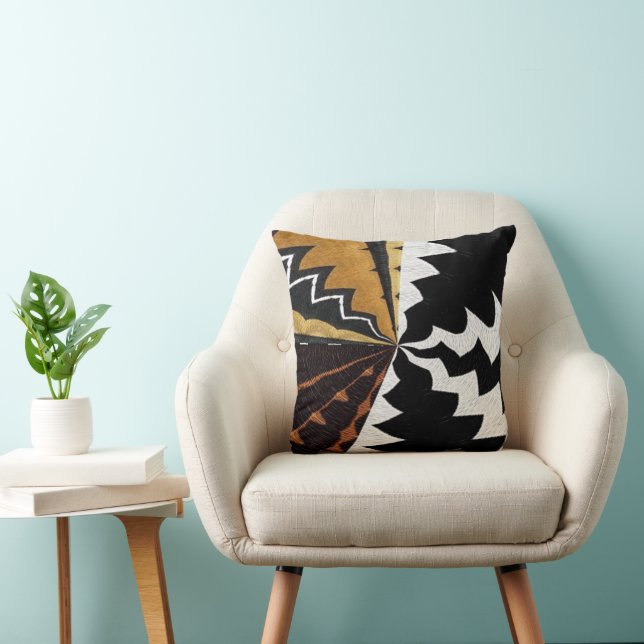 Contemporary African Graphic Print Throw Pillow (Chair)