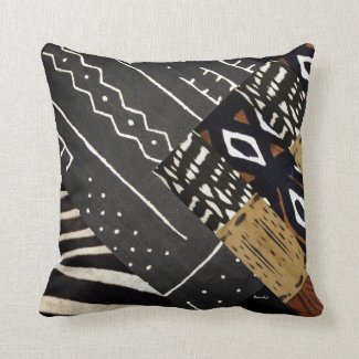 Contemporary African Graphic Throw Pillow