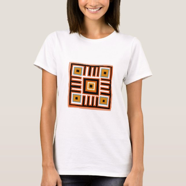 Contemporary African Modern Abstract in orange T-Shirt (Front)