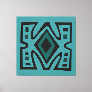 Contemporary African Modern Abstract in turquoise Canvas Print