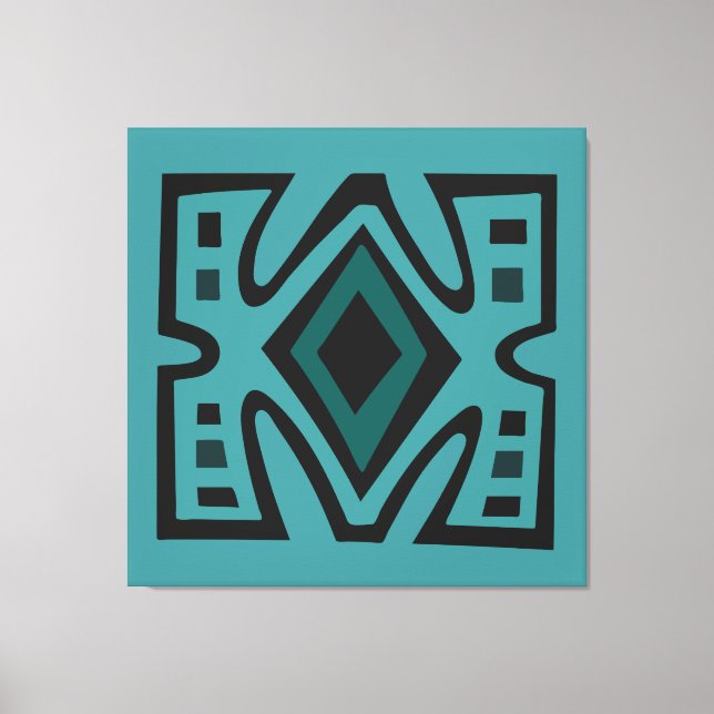 Contemporary African Modern Abstract in turquoise Canvas Print (Front)