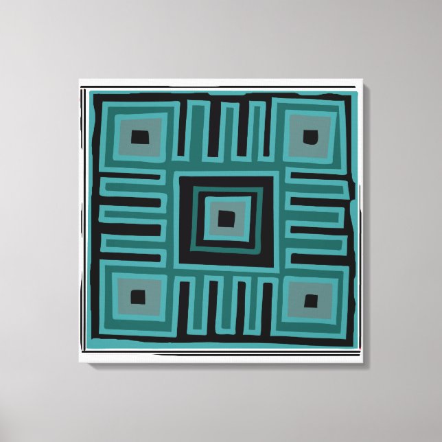 Contemporary African Modern Abstract in turquoise Canvas Print (Front)
