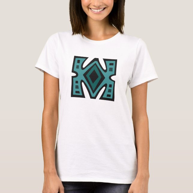 Contemporary African Modern Abstract in turquoise T-Shirt (Front)