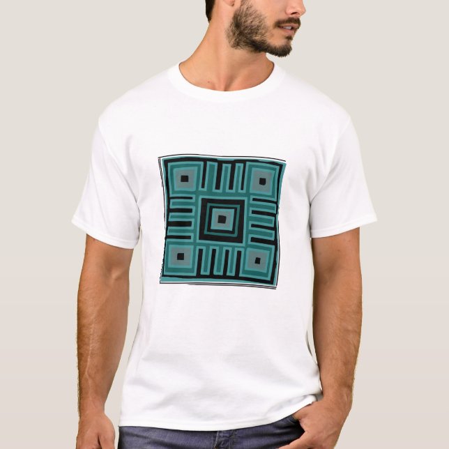 Contemporary African Modern Abstract in turquoise T-Shirt (Front)