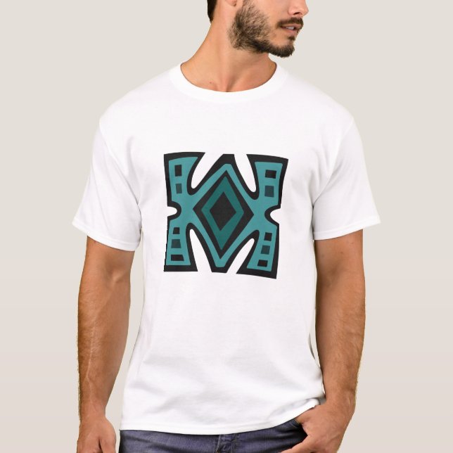 Contemporary African Modern Abstract in turquoise T-Shirt (Front)