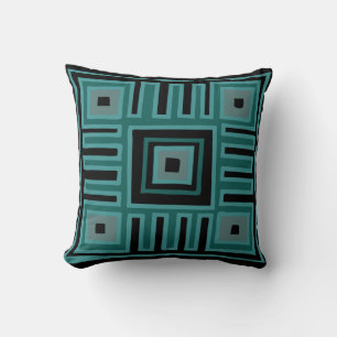 Contemporary African Modern Abstract in turquoise Throw Pillow