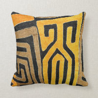 Contemporary African Mud Cloth Print Throw Pillow