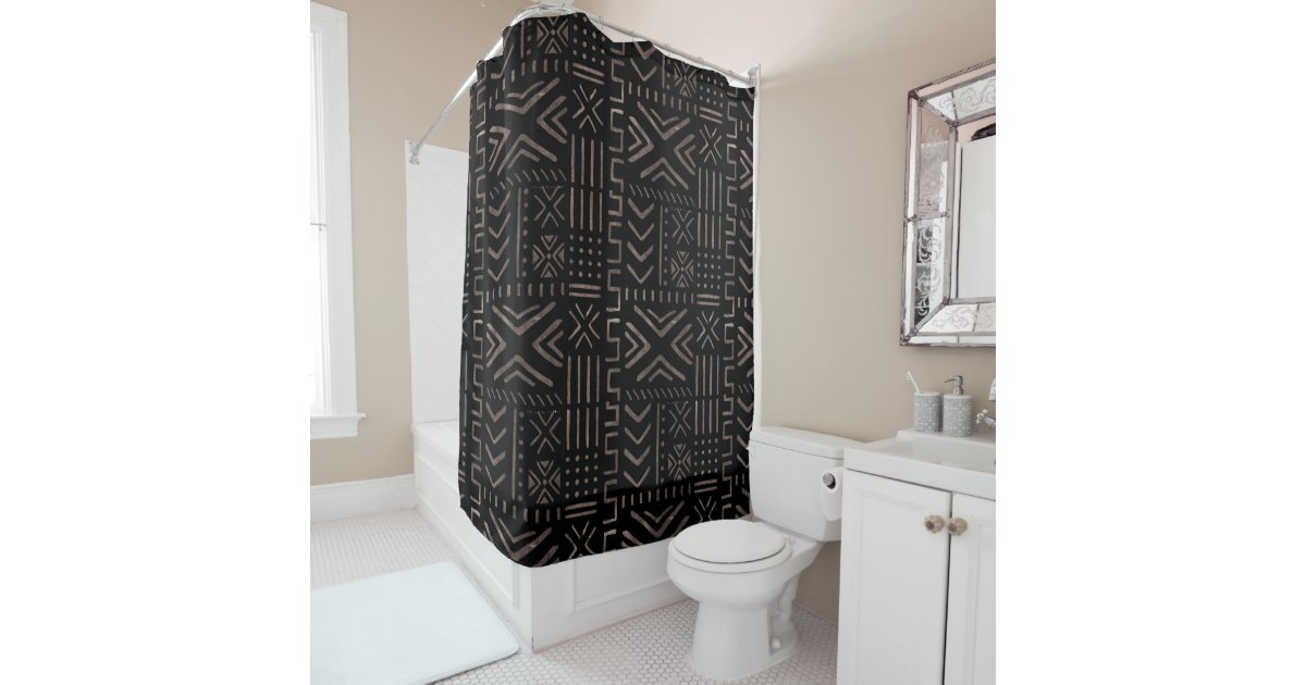Contemporary African Mud Cloth Shower Curtain | Zazzle