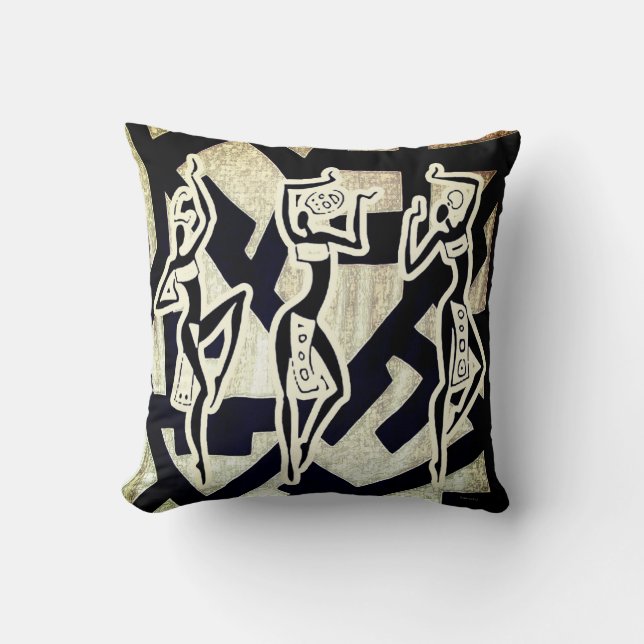 Contemporary African Print Throw Pillow (Front)