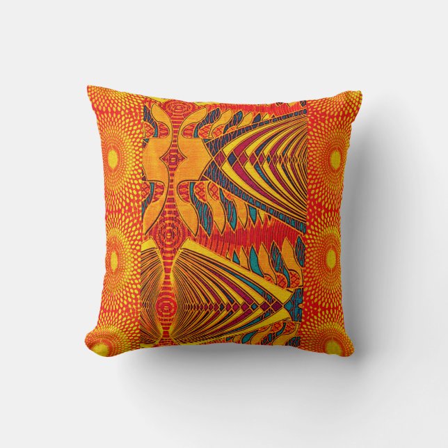 Contemporary African  Print Throw Pillow (Front)