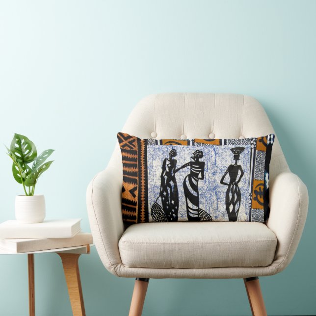Contemporary: African Style Design Lumbar Pillow (Chair)