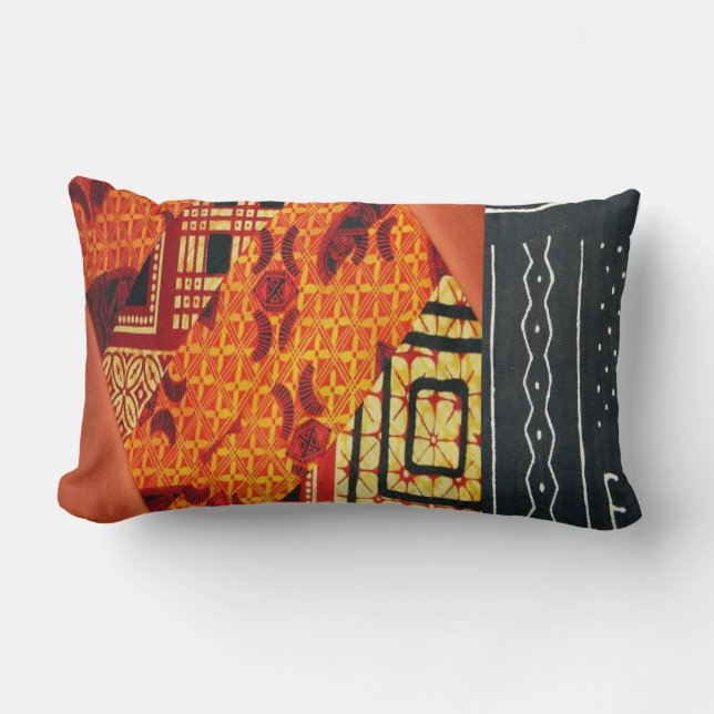 Contemporary: African Style Design Lumbar Pillow (Front)