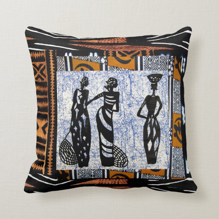 Contemporary African Style Design Throw Pillows